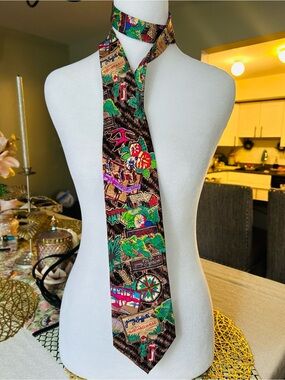 Jimmy buffett’s Tropical Print Men's Tie/ 100% silk